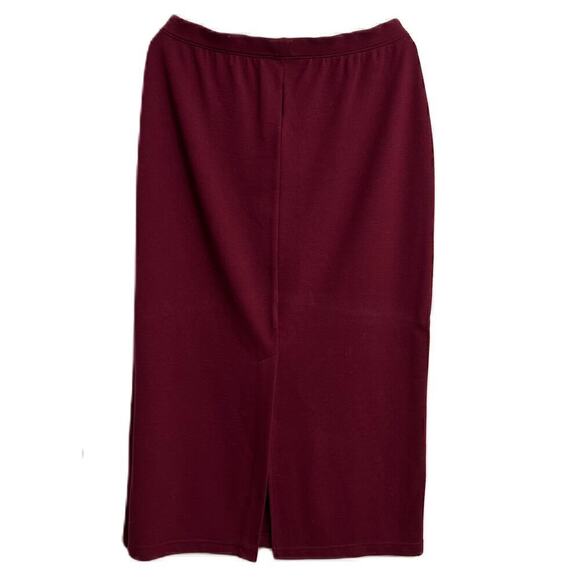 Worthington Knits Mid-Calf Skirt Wine 1X - Picture 2 of 4